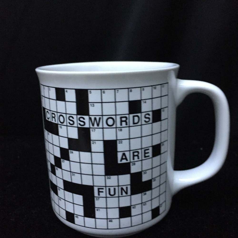 Crosswords are Fun Puzzle Newspaper Coffee Cup